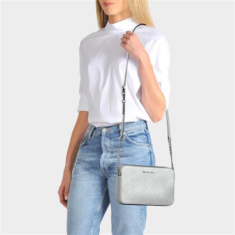 michael kors silver crossbody|michael kors cross over bag.